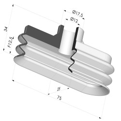 Pinça para Queijo - Ventosa Oblonga 2.5 Série 4VS 75x25MM - Cilindro Ø12mm