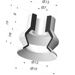 Ventosa 1.5 fole série VCS 1 Ø 19 mm