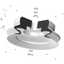 Ventosa 1.5 fole série PJG Ø 50,5 mm