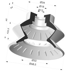 Ventouse 1.5 Soufflets Série 8 Ø 72MM