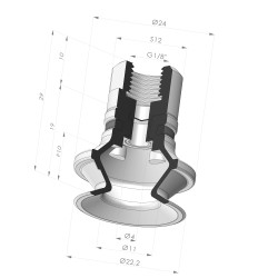 Ventosa 1.5 Fuelle Serie 91 Ø 22.2MM