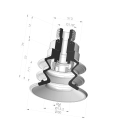 Ventosa 2.5 Fuelle Serie 96B Ø 30MM