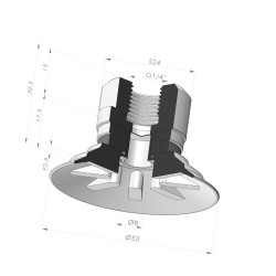 Flat Suction Cup Series 90 Ø 53MM