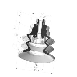 Ventouse 2.5 Soufflets Série 96C Ø 39.4MM