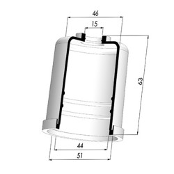 Membrane - Øext 51MM - Øint 44MM - H 63MM