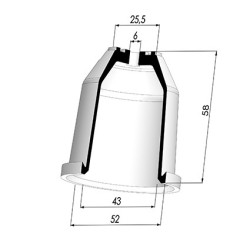 Membrane - Øext 52MM - Øint 43MM - H 58MM