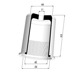 Membrane - Øext 54MM - Øint 45MM - H 63MM