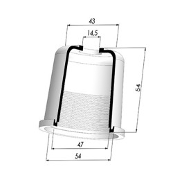 Membrane - Øext 54MM - Øint 47MM - H 54MM