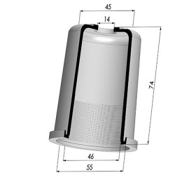 Membrane - Øext 55MM - Øint 46MM - H 74MM