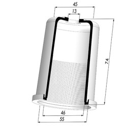 Membrane - Øext 55MM - Øint 46MM - H 74MM