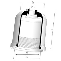 Membrane - Øext 63MM - Øint 55MM - H 71MM
