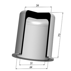 Membrane - Øext 64MM - Øint 51MM - H 70MM