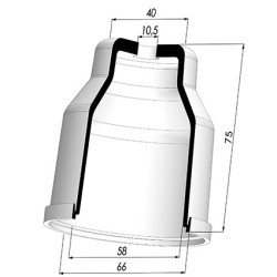 Membrane - Øext 66MM - Øint 58MM - H 75MM