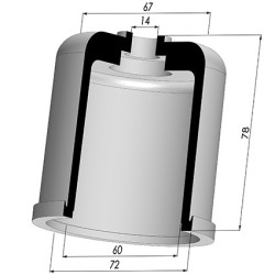 Membrane - Øext 72MM - Øint 60MM - H 78MM