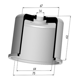 Membrane - Øext 75MM - Øint 64MM - H 62MM